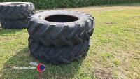 Pair of 18.4-30 tyres, 60% good - 4