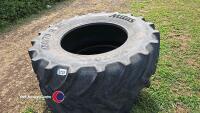 Pair of 480-70 R30 tyres, 30% Good - 2