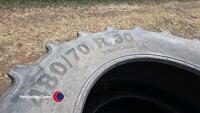 Pair of 480-70 R30 tyres, 30% Good - 3