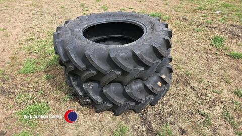 Pair of Firestone 320 85 R24 tractor tyres, unused
