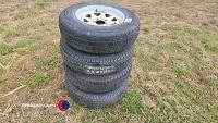 Set of 4 185R 14c new trailer wheels and tyres