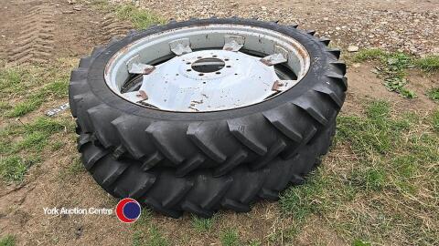 Pair of Michelin 11.2R48 Rowrop wheels and tyres