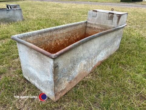 Galvanised cattle water trough