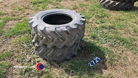 Pair of 10.0-75-15.3 dumper tyres