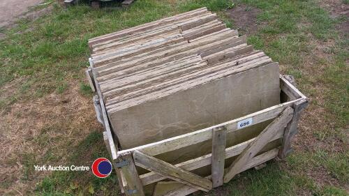 Pallet of 22mm Rippon Buff Indian stone paving slabs