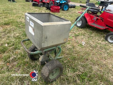 Small stainless steel seed spreader