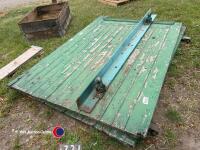 Large wooden driveway gates and steel post. 2.1m high, span 3.2m