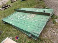 Large wooden driveway gates and steel post. 2.1m high, span 3.2m - 2
