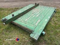 Large wooden driveway gates and steel post. 2.1m high, span 3.2m - 3