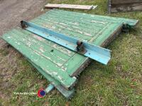 Large wooden driveway gates and steel post. 2.1m high, span 3.2m - 4