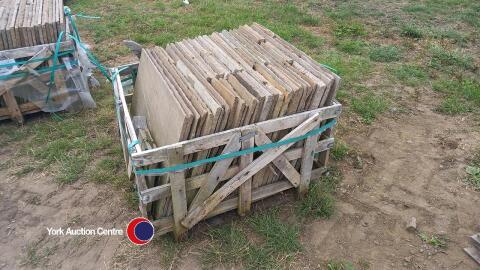 Pallet of 22mm Rippon Buff Indian stone paving slabs