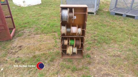 Wire storage rack with wire