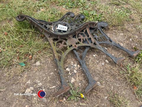 2 x cast iron garden bench ends