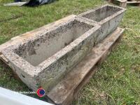 Pair of concrete planters 62cm x 23cm x 26cm - 3