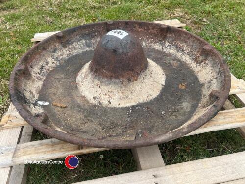 Mexican hat cast iron pig feed trough
