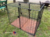 Dog Cage with lockable front doors and removeable center partition. - 3