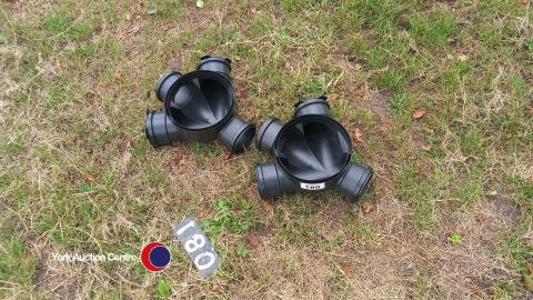 2 drainage mini chamber bases 100mm pipe