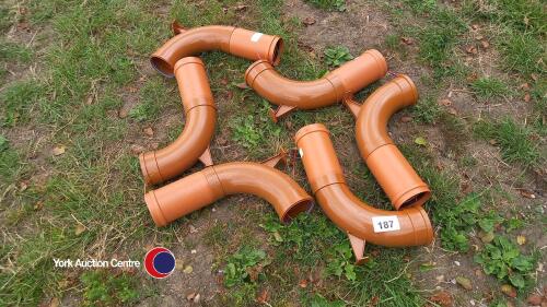 6 drainage extended 90 degrees bends 100mm diam