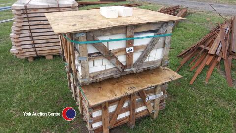 Pallet of unused firebricks.