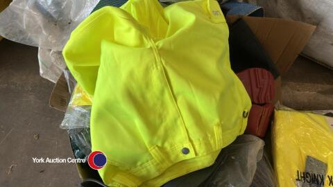 Quantity of site safety clothes, gloves. PPE