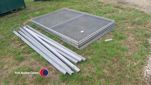 8 x new steel mesh panels 7ft x 4ft with fixing posts