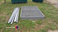 8 x new steel mesh panels 7ft x 4ft with fixing posts - 2
