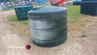 Green plastic oil tank, round single skin approx D 1.6m x H 1.4m - 2