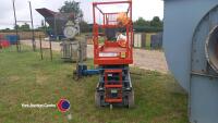 Sky jack 2 man scissor lift, working height 7.9m, LOLA tested to 21/10/25, certs history, key in office - 4