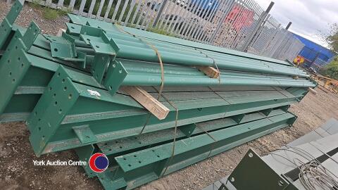Steel framed building 40x40x15ft with head ties, roof and leg bracing and 1x gable post. Purlins set for fibre cement c/w fixings for frame