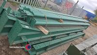 Steel framed building 40x40x15ft with head ties, roof and leg bracing and 1x gable post. Purlins set for fibre cement c/w fixings for frame