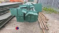 Steel framed building 40x40x15ft with head ties, roof and leg bracing and 1x gable post. Purlins set for fibre cement c/w fixings for frame - 4