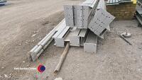 Steel framed building 80 x 40 x 20ft to eaves 8 x posts 245 x 146, 8 x rafters 254 x 102, 4 x wind braces. Spacings for fibre cement or tin - 2