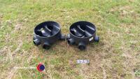 2 drainage chamber bases 100mm pipes