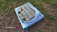 Pallet of blurred glass squares