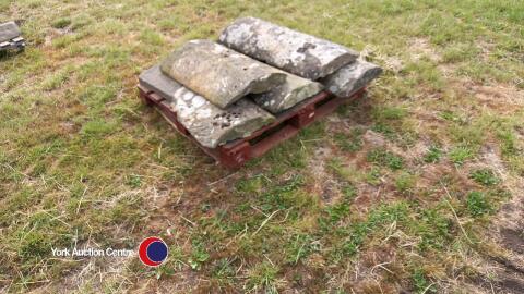 Pallet of reclaimed sandstone wall toppers