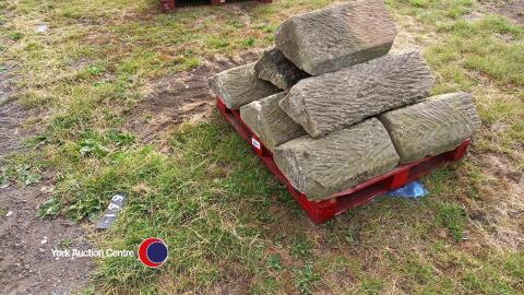 Pallet of sandstone wall toppers