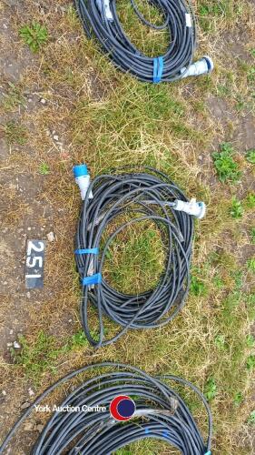 Large quantity of armoured cable with plugs