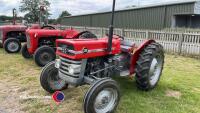 Massey Ferguson 135 tractor running with V5 in office, 1967, key in office - 2