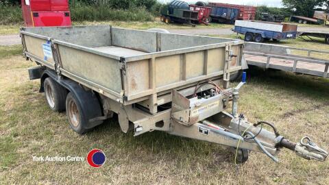 Ifor Williams TT105 tipping trailer, c/ w sides