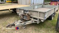 Ifor Williams 14ft flat bed trailer with ramps, winch remote and ramps in office - 2