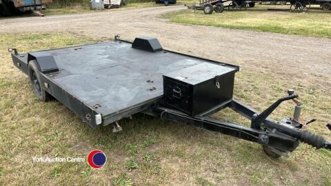 Universal 10ft x 6ft 4in braked trailer, storage box fitted, 18mm ply floor, good tyres