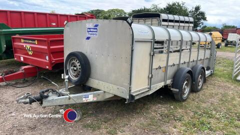 Ifor Williams TA510 14ft x 5.10ft tandem axle trailer, 4ft headroom, partition and sump tank, spare wheel. Good condition. 2018