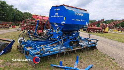 Lemken Solitaire 8 4m combination with Zircon 10 power harrow. year 2011, vgc, good tines and discs, pto and spares in office