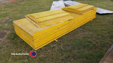 8 GRP grating sheets 3.6m x 1.2m plus 2 half sheets