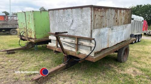 Original 12 stud Ferguson 3T trailer chassis with 4T grain bin attached