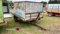 Original 12 stud Ferguson 3T trailer chassis with 4T grain bin attached - 2