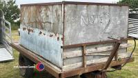 Original 12 stud Ferguson 3T trailer chassis with 4T grain bin attached - 3