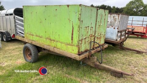 Original 12 stud Ferguson 3T trailer chassis with 4T grain bin attached