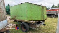 Original 12 stud Ferguson 3T trailer chassis with 4T grain bin attached - 3