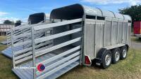 Graham Edwards 14ft tri axle cattle trailer, slam door, lights ok and new ball hitch - 4